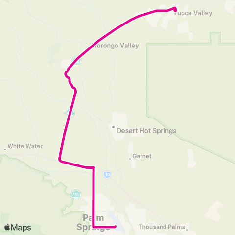 Basin Transit 12 Yucca Valley - Palm Springs map