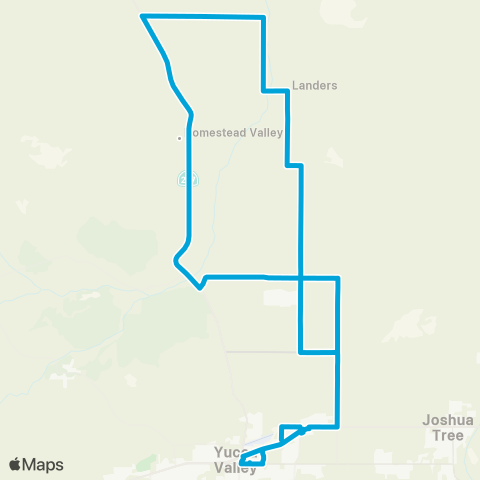 Basin Transit Landers - Yucca Valley map