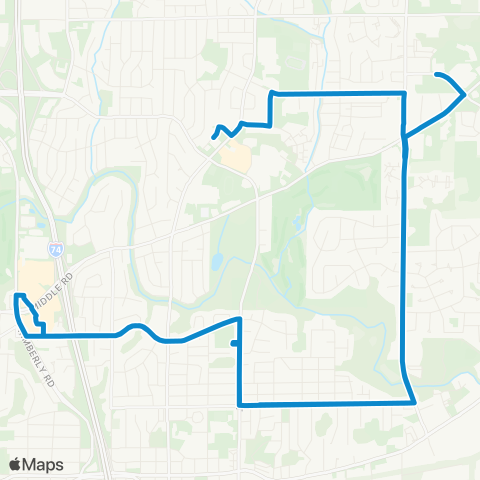 Bettendorf Transit Blue Route map