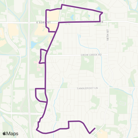 Bettendorf Transit Purple Route map