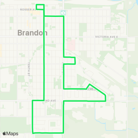 Brandon Transit 1st Street South map