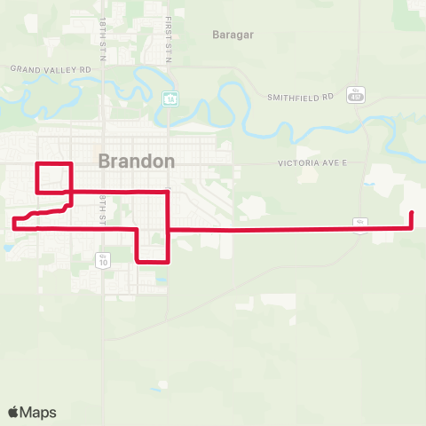 Brandon Transit Maple Leaf Industrial map