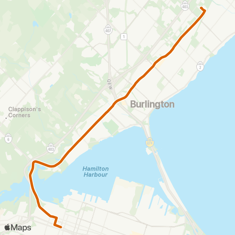 Burlington Transit Plains-Fairview map