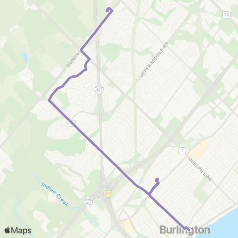 Burlington Transit Brant map