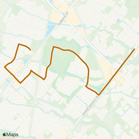 Burlington Transit Millcroft map