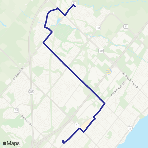 Burlington Transit Burlington Northeast map