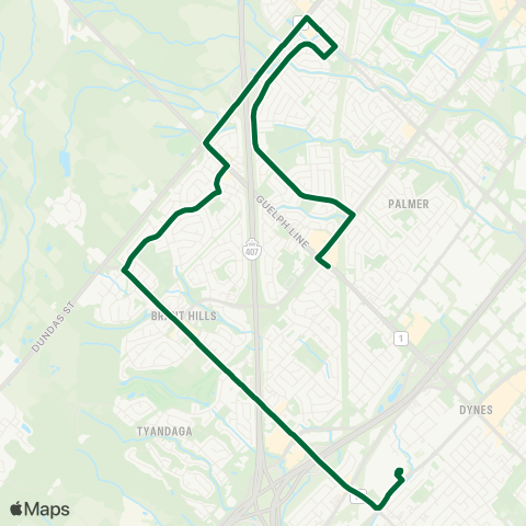 Burlington Transit Burlington Northwest map