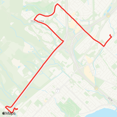 Burlington Transit North Service Aldershot map