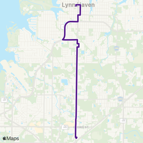 Bay Town Trolley Lynn Haven & Panama City Mall map