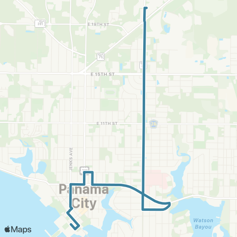 Bay Town Trolley City Hall & Marina/Callaway Walmart map