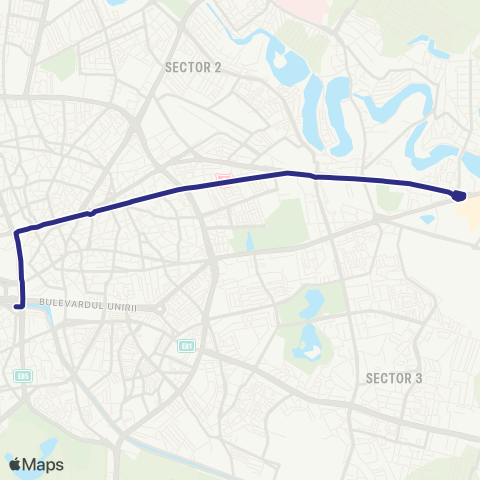 STB - Societatea de Transport București Piata Unirii 2–Pantelimon map