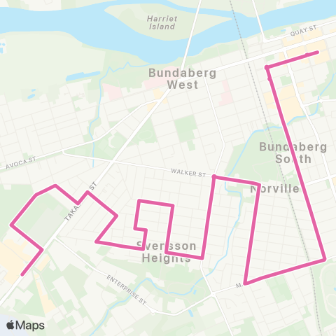 Translink Bundaberg Sugarland - Svensson Hts via Norville map