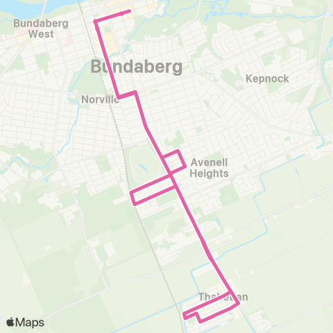 Translink Bundaberg City - Woongarra Village map