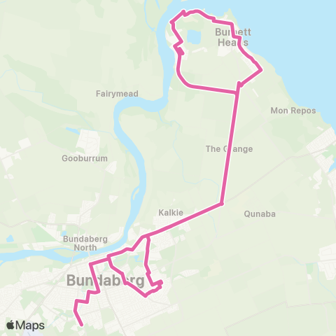 Translink Bundaberg City - Burnett Heads map