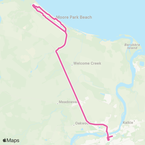 Translink Bundaberg Bundaberg - Moore Park Beach map