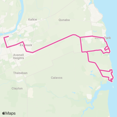 Translink Bundaberg Bundaberg - Elliott Heads and Innes Park map