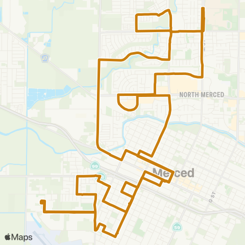 The Bus Merced West map