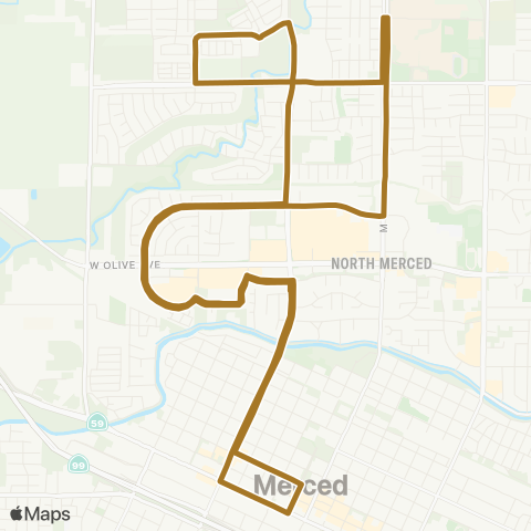 The Bus R Street Route map