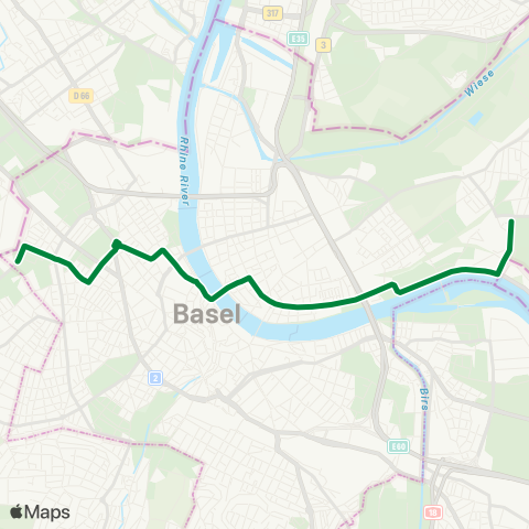 BVB - Basler Verkehrs-Betriebe Riehen, Otto Wenk-Platz - Basel, Claraplatz map