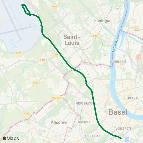 BVB - Basler Verkehrs-Betriebe Basel EuroAirport, Verwaltung - Basel, Bahnhof SBB map