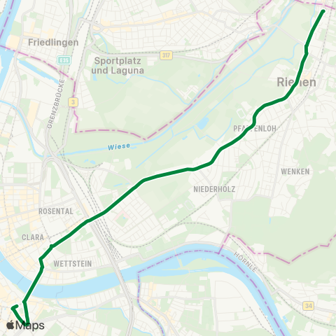 BVB - Basler Verkehrs-Betriebe Basel, Bankverein - Basel, Gewerbeschule map