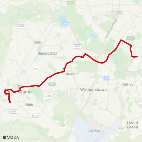 Belle Vue Coaches  map