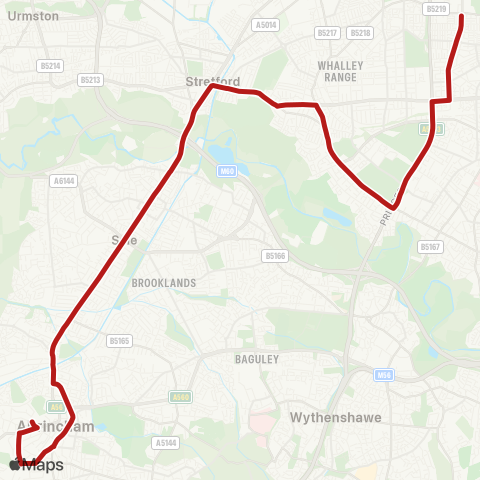 Belle Vue Coaches  map