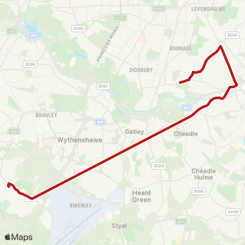 Belle Vue Coaches  map