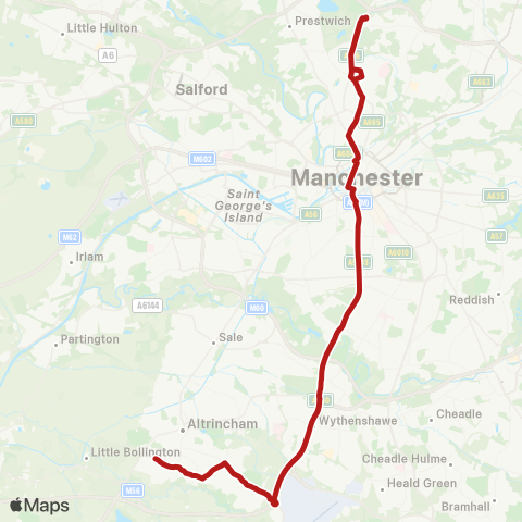 Belle Vue Coaches  map