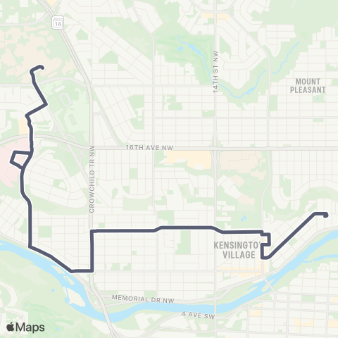 Calgary Transit Sunnyside / University of Calgary map