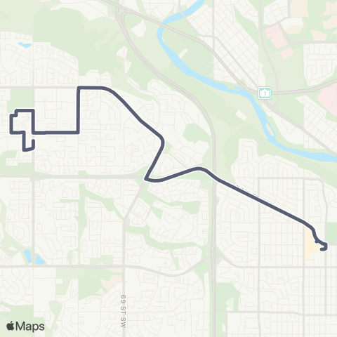 Calgary Transit Old Banff Coach Road map