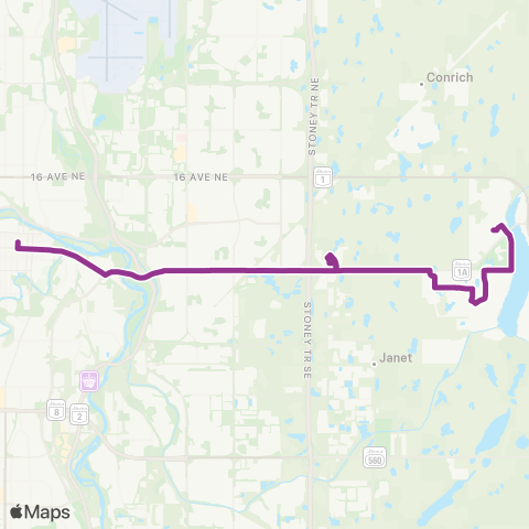 Calgary Transit MAX Purple | 307 map