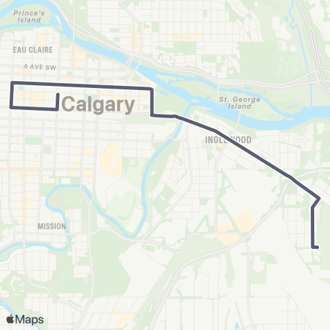 Calgary Transit Inglewood map