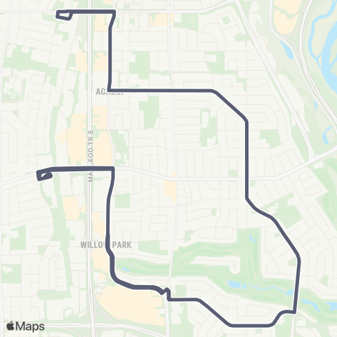 Calgary Transit Acadia / Oakridge map