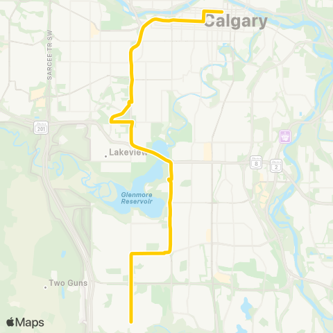 Calgary Transit MAX Yellow | 304 map