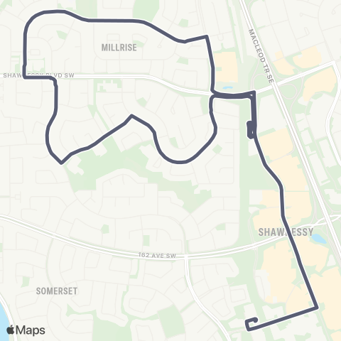 Calgary Transit Millrise / Silverado map