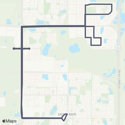 Calgary Transit Corner Meadows / Cornerbrook map