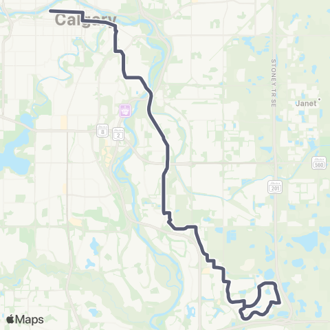 Calgary Transit New Brighton Express map