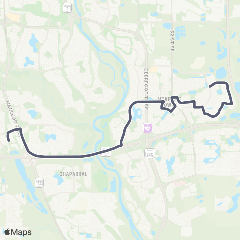 Calgary Transit Copperfield map