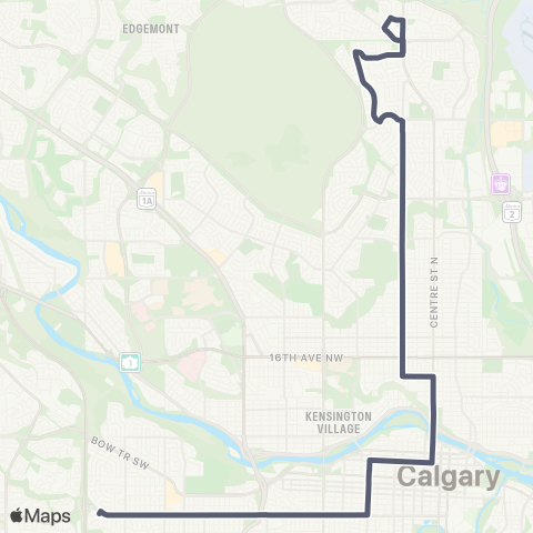 Calgary Transit Mount Pleasant / Killarney 17 Av SW map