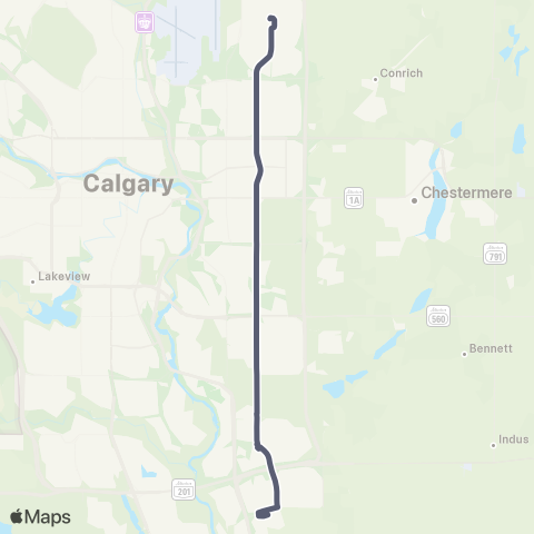 Calgary Transit 52 St E map