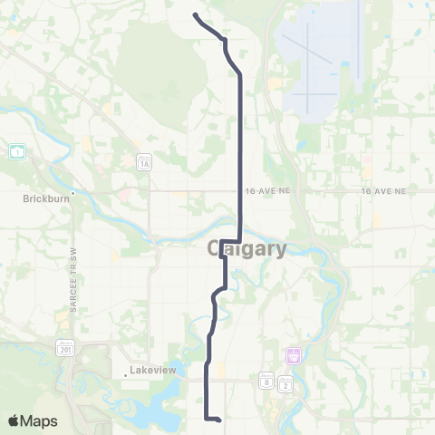 Calgary Transit Sandstone / Elbow Dr SW map