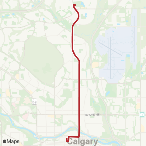 Calgary Transit BRT North / City Centre map