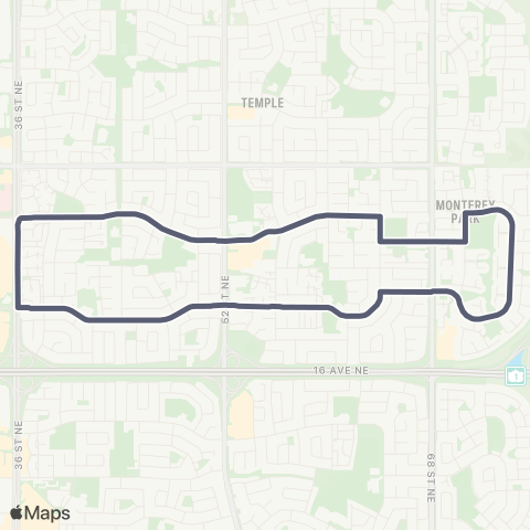 Calgary Transit Pineridge map