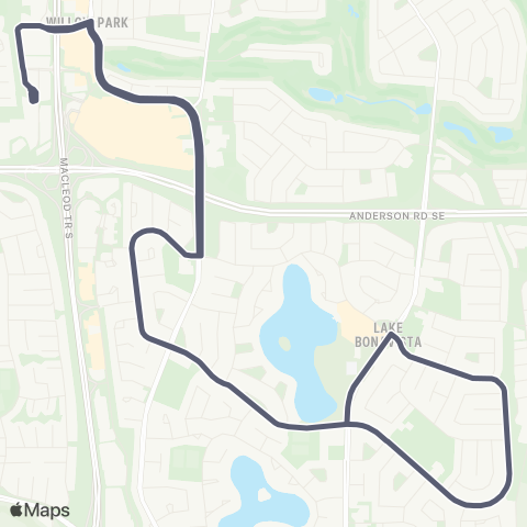 Calgary Transit Bonavista / Canyon Meadows map