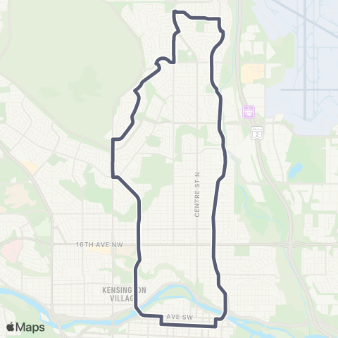 Calgary Transit Huntington map