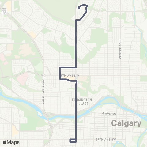 Calgary Transit 14 St W map