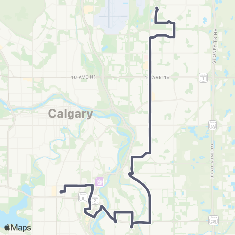 Calgary Transit McKnight / Westwinds Sta / Chinook Sta map