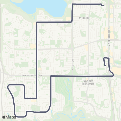 Calgary Transit Woodbine map