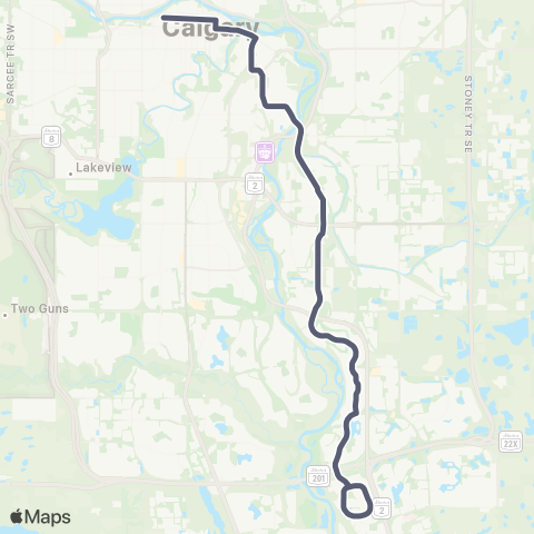 Calgary Transit East Bow Express map